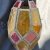 Stained gless tea light hanging lantern with some age