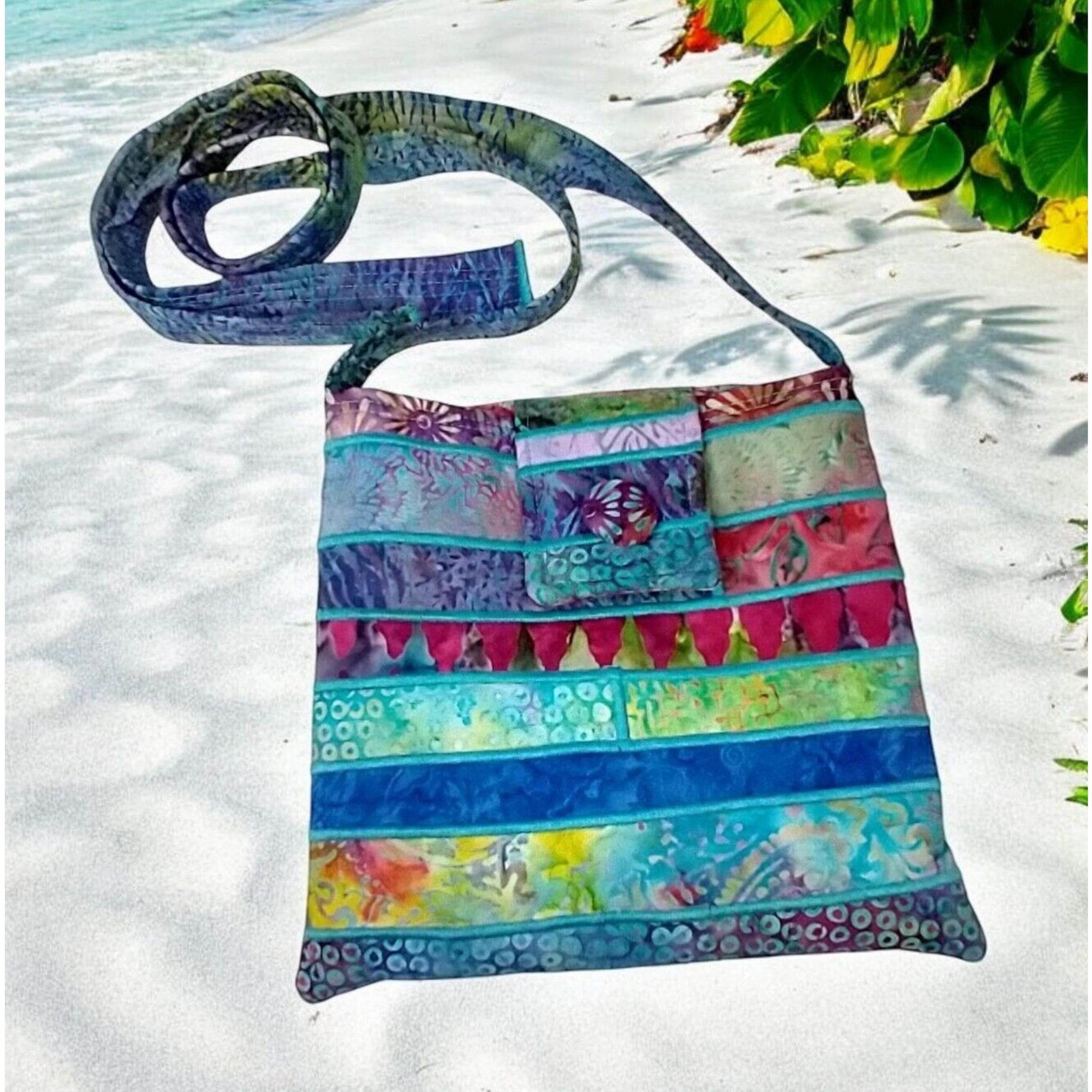 Handmade SieberDesigns Multicolored Batik Crossbody Purse Adjustable Strap