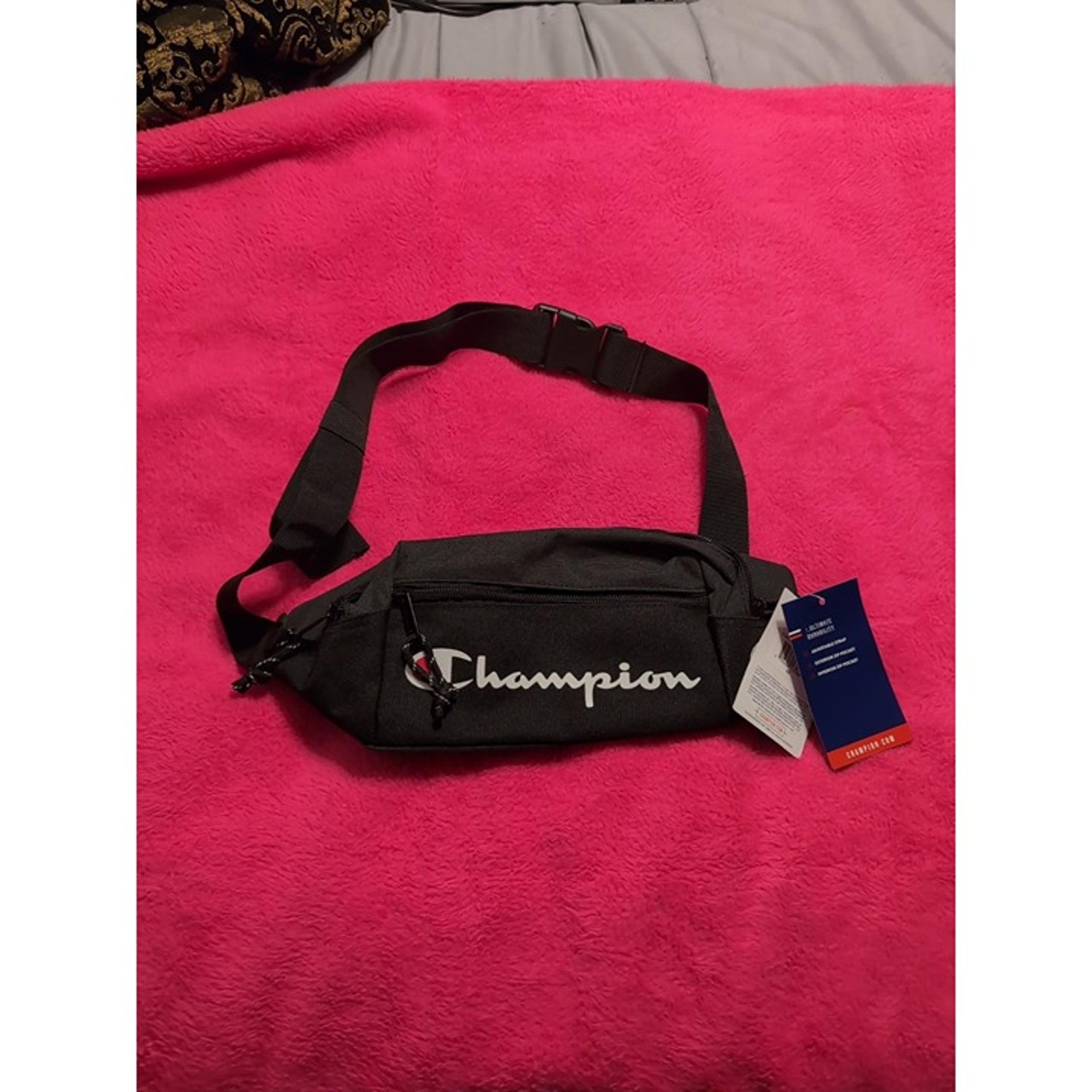 Champion Black Fanny Pack Waist Sling Bag CV2-0394-041 Unisex  NWT