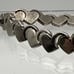 Sterling Mexico Solid Heart Link Bracelet 1 1/4 inch