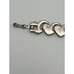 Sterling Mexico Solid Heart Link Bracelet 1 1/4 inch