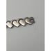Sterling Mexico Solid Heart Link Bracelet 1 1/4 inch