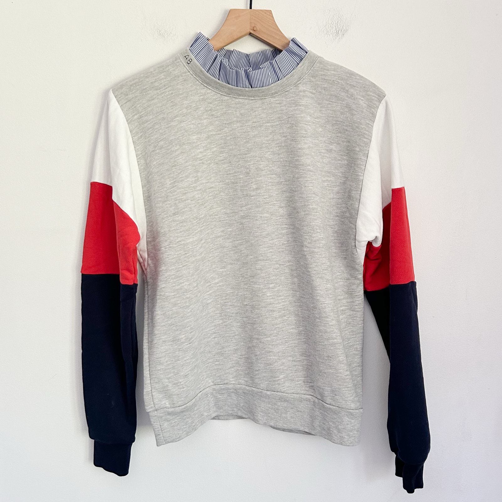 Scotch & Soda Colorblock Pullover Top Gray Size S
