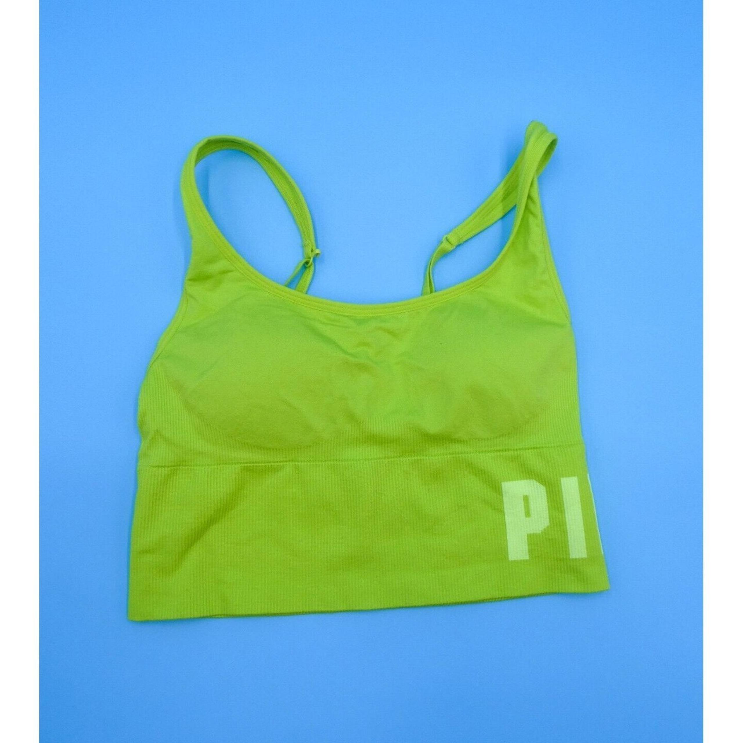 Victorias Secret Small Sports Bra PINK Active Pullover Padded Lime Green Gym New