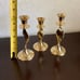 VINTAGE SET OF 3 BRASS CANDLESTICK HOLDERS - GOLD