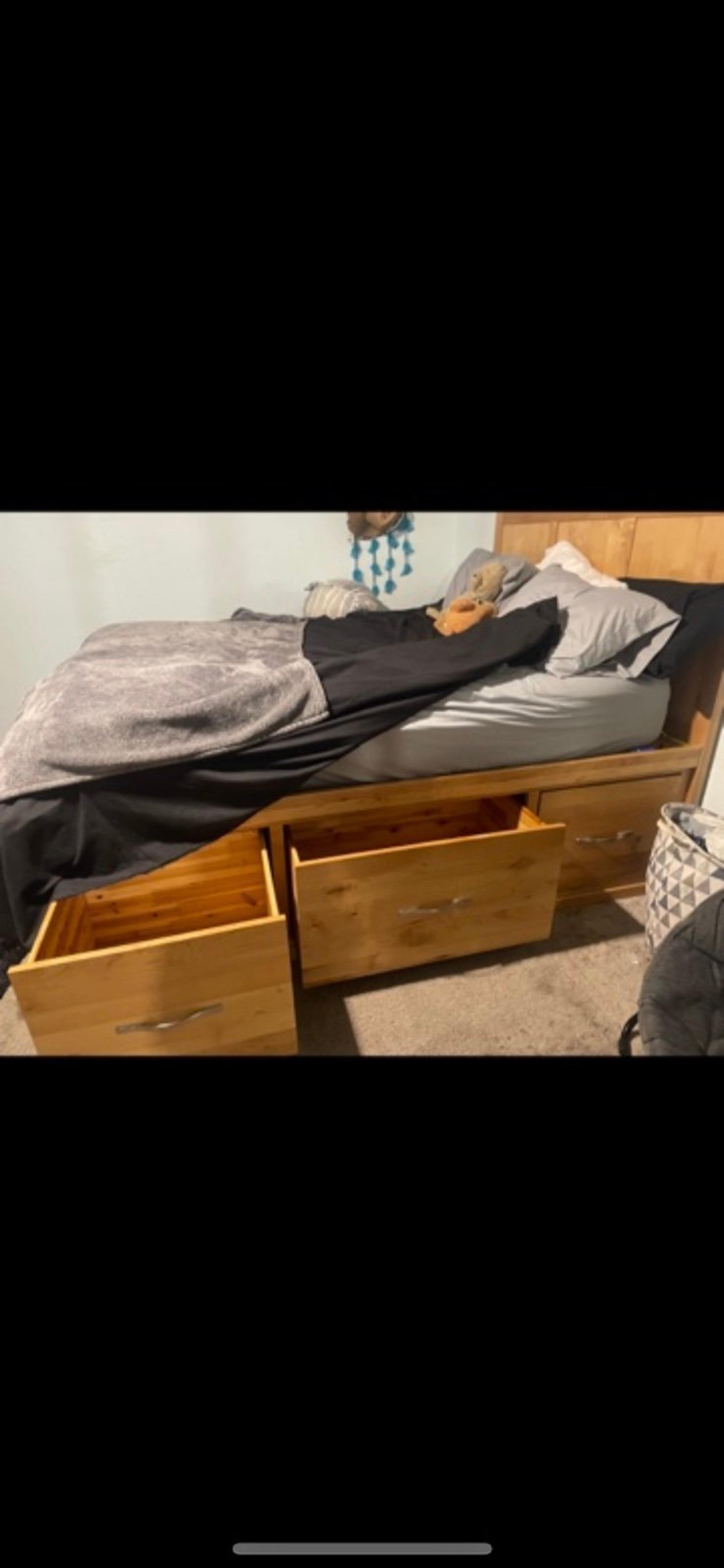 bed frame with night stand