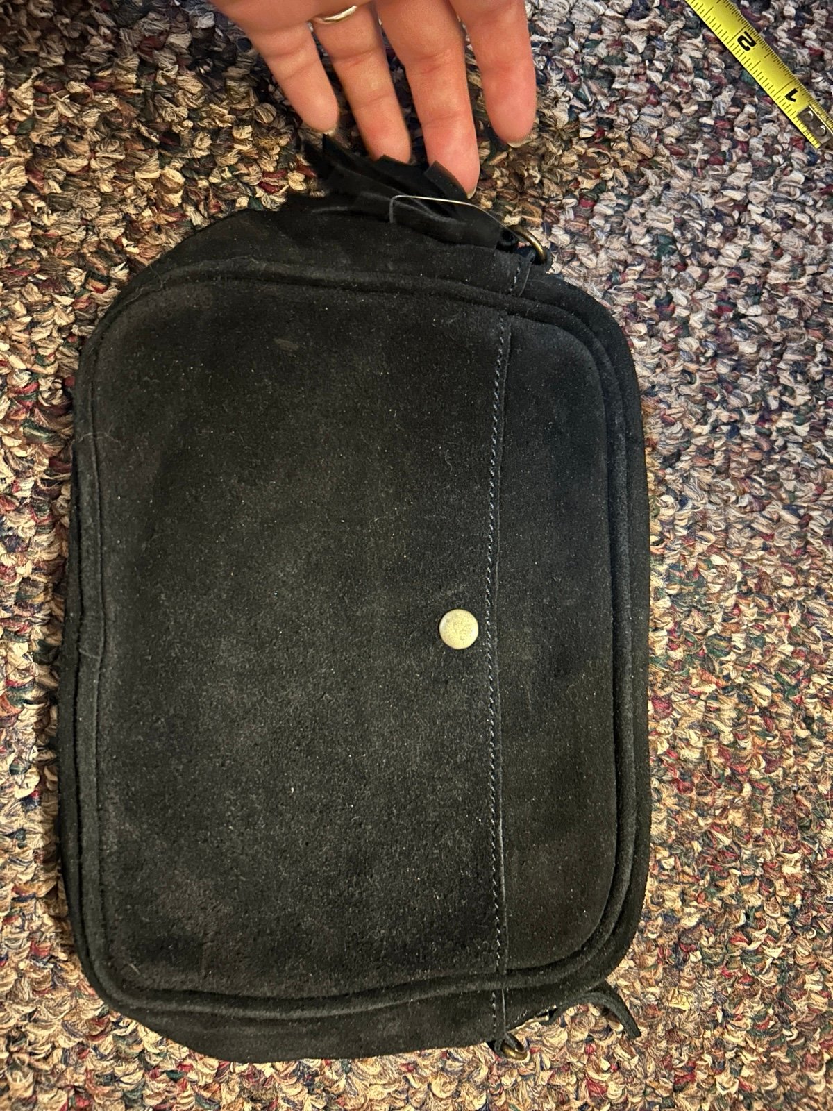 World market suede black crossbody camera bag