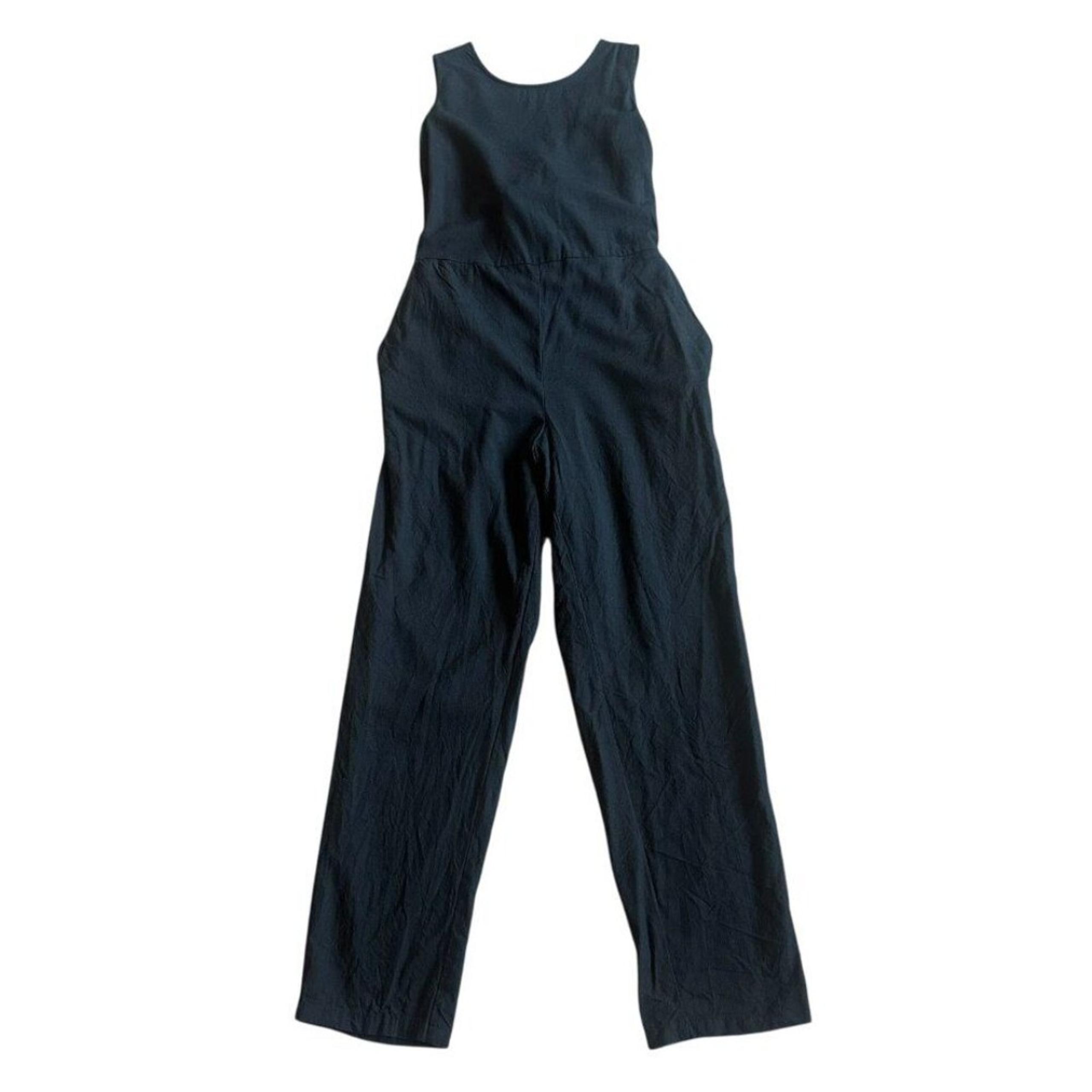 Marine Layer Sleeveless Black Jumpsuit Open Back Tie Pants Size X Small Women's