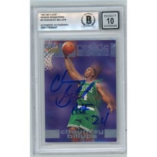 Chauncey Billups signed autographed 1997-98 Fleer w/HOF Beckett 10 Auto