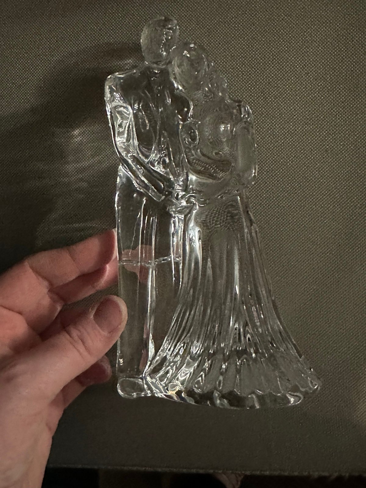 Vintage - No Box Waterford Crystal Figurine by Waterford Wedding Couple.