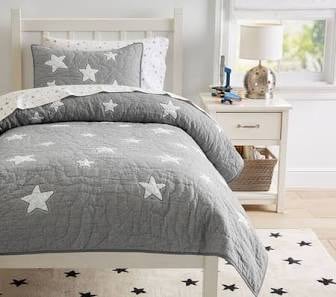 Pottery barn twin size quilt + sham glowing in the dark