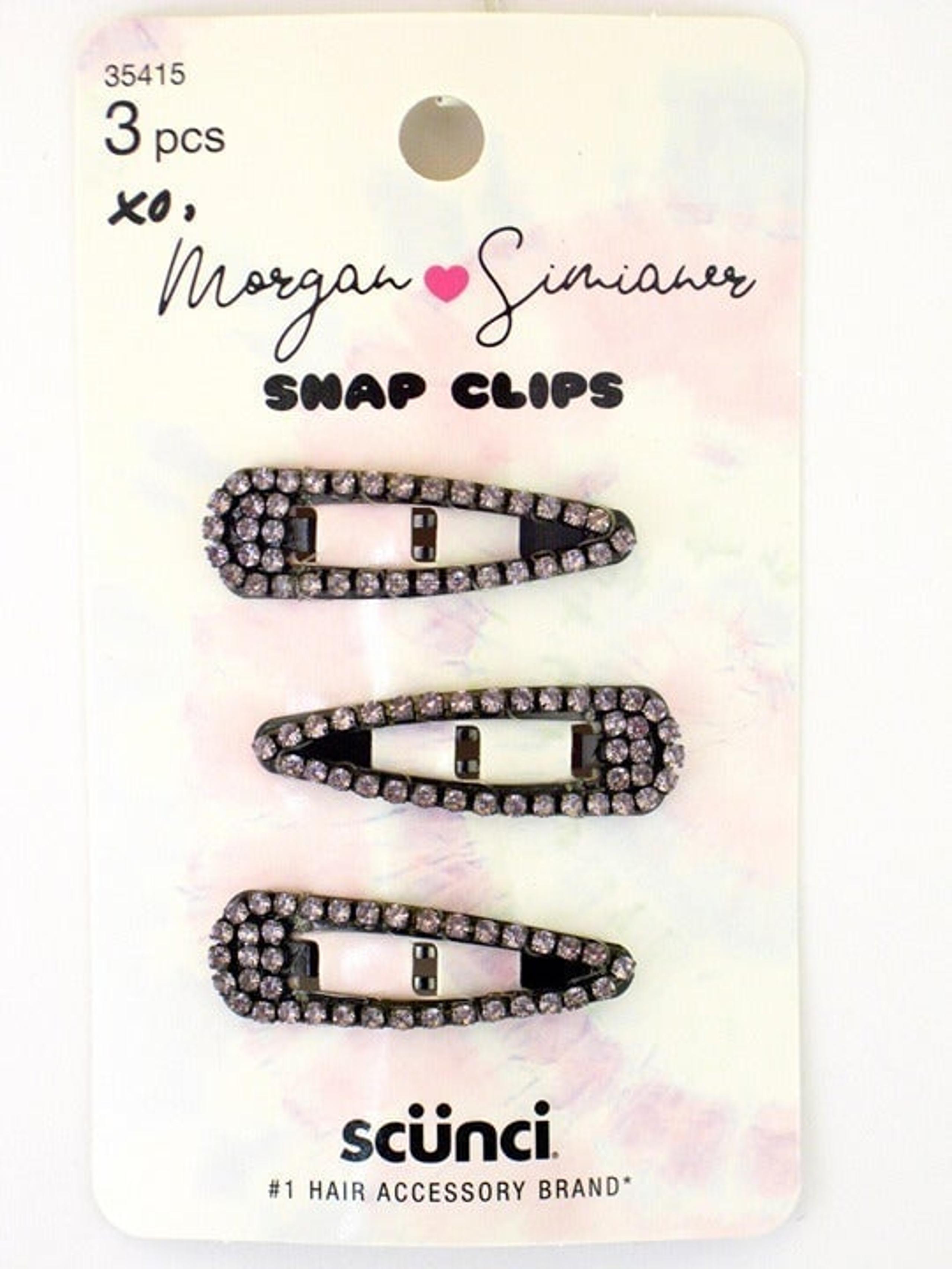 MORGAN SIMIANER xo SCUNCI SMALL RHINESTONE SNAP CLIPS - 3 PCS. (35415)