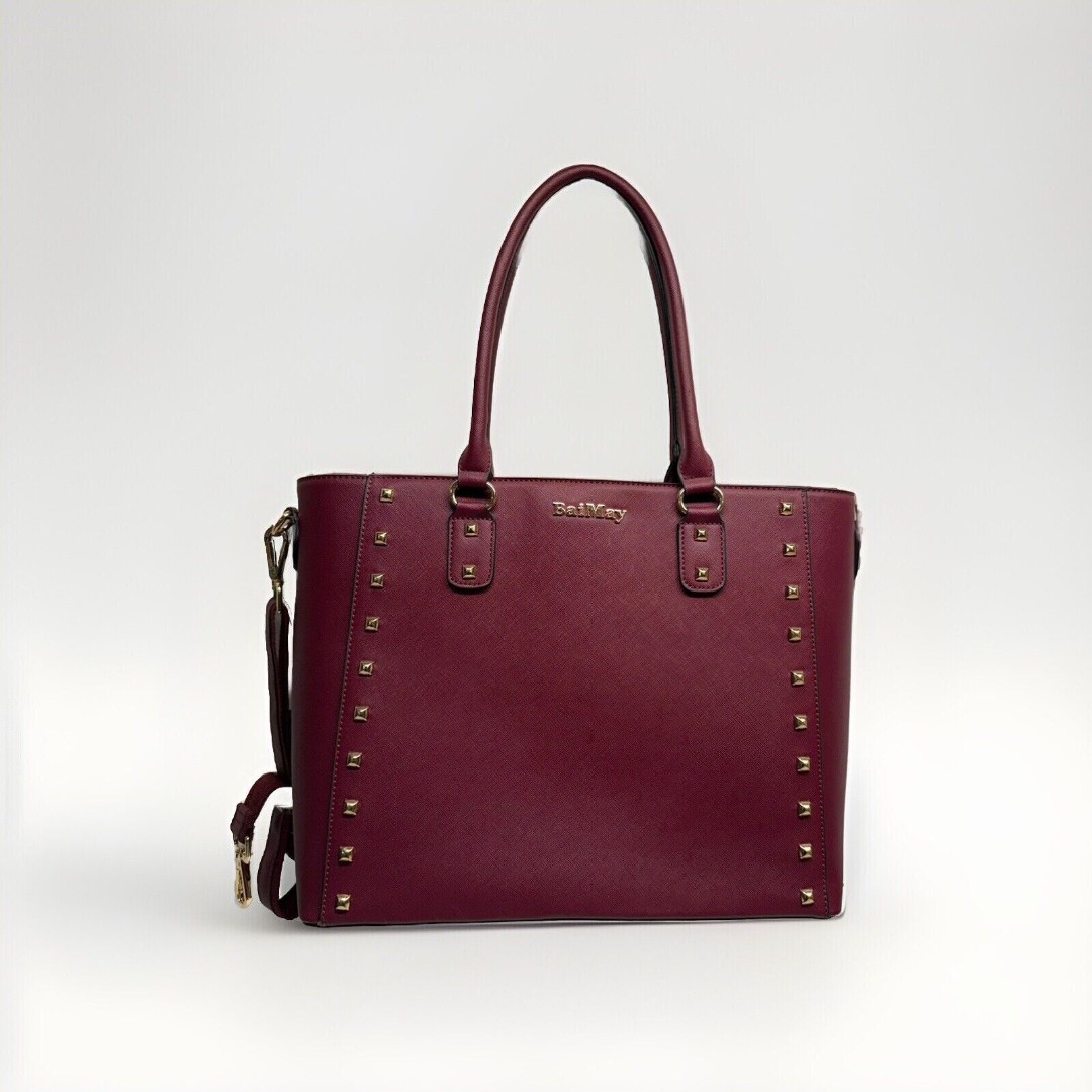 New 15” Baimay Women’s Maroon Burgundy Laptop Bag Crossbody Strap Handle Zipper