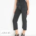 265 THE GREAT. Gray High Rise Army Utility Crop Straight Leg Pants