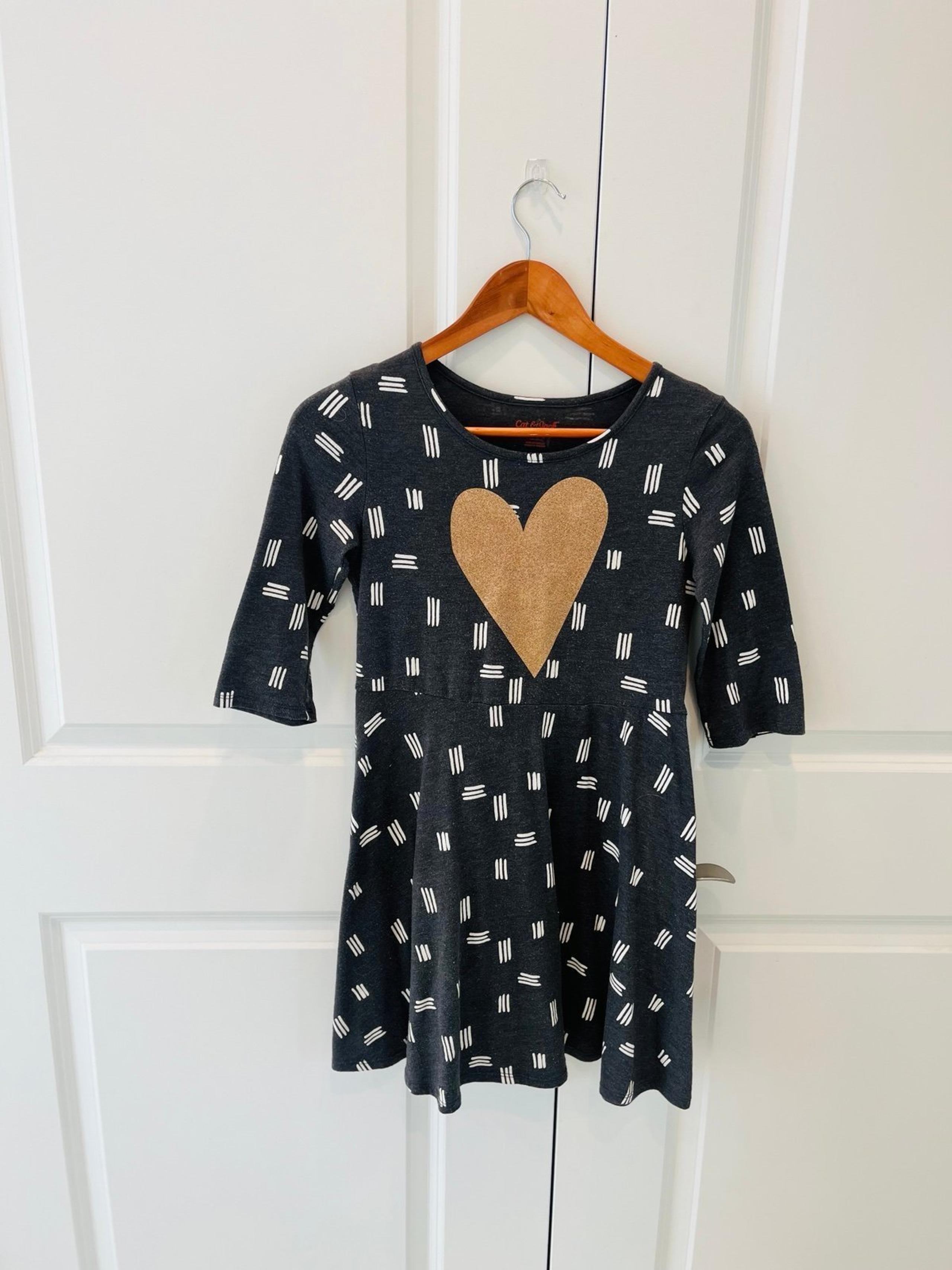 Girls Cat & Jack Dress with gold heart size large 10/12