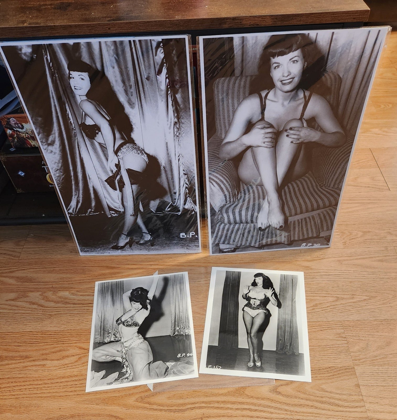 Set of 4 Bettie Page Prints black & white