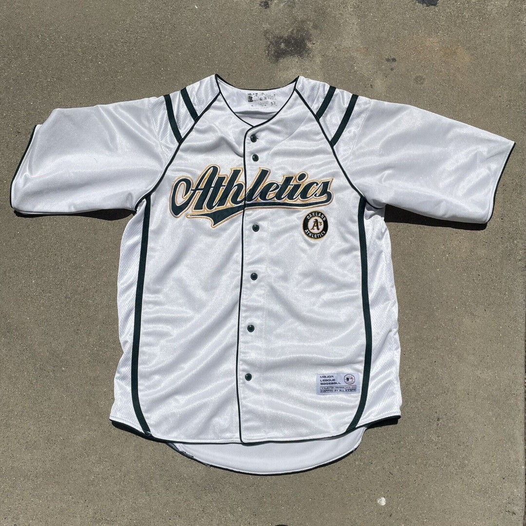 Oakland A’s Athletics Button Front Jersey Adult M White MLB True Fan Series