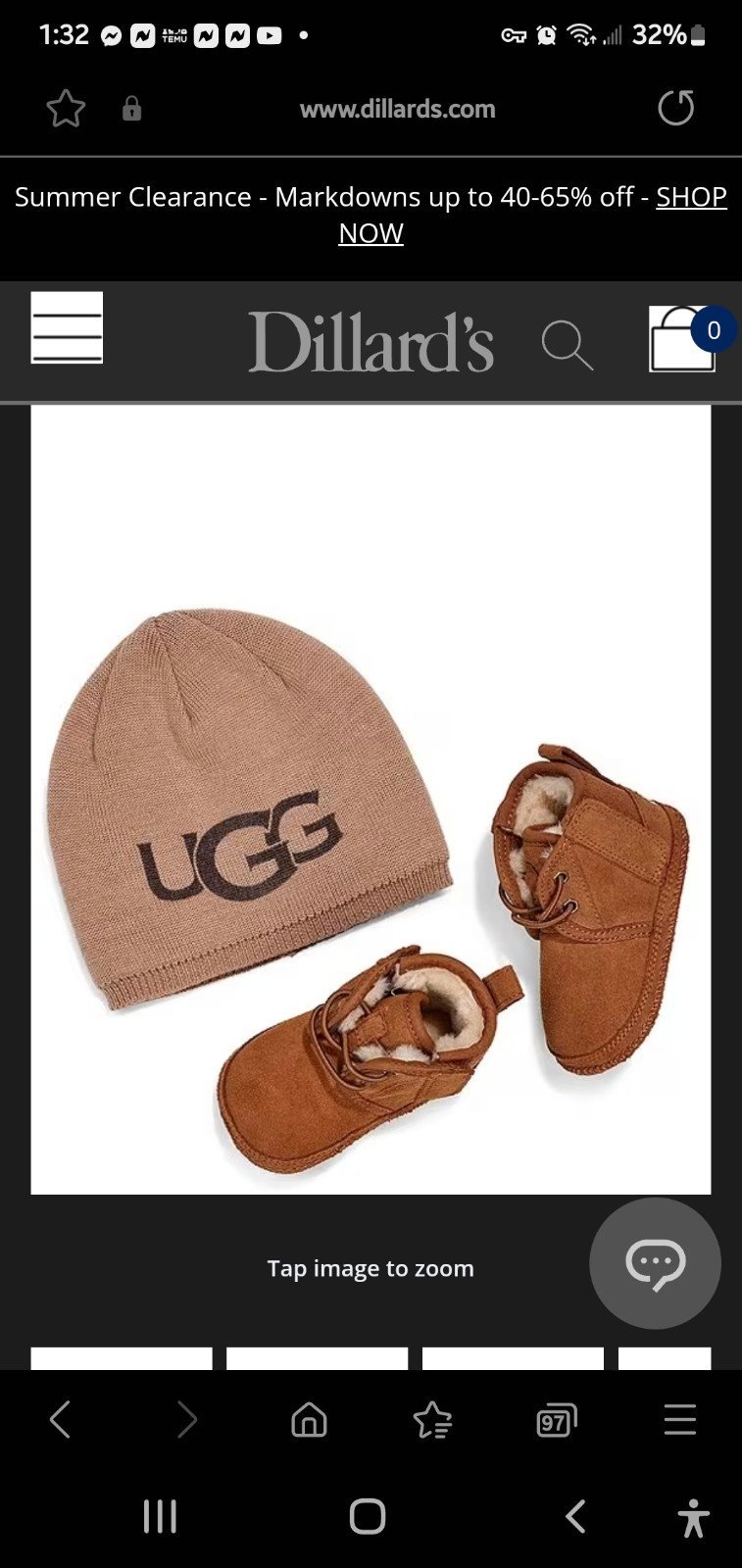 UGG Kids' Neumel and UGG Beanie Crib Shoe Gift Set (Infant)