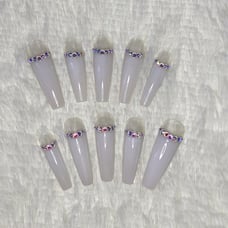 Clear French Swarovski Press On Nails