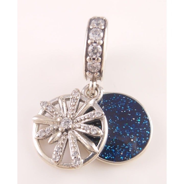 New! DAZZLING WISHES Authentic PANDORA Blue FIREWORKS Dangle Charm 797531CZ