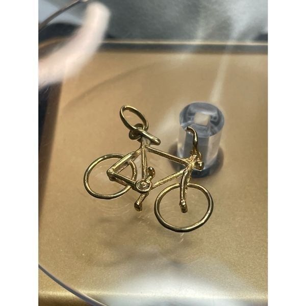 14k yellow gold bicycle charm