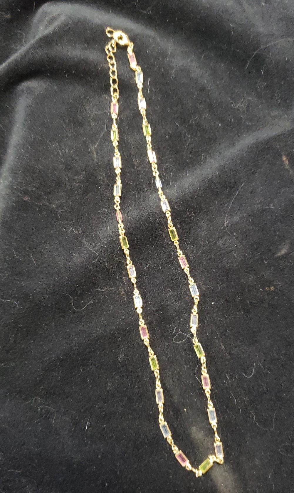 18 k Gold PLATED Tri color TourmalineNecklace