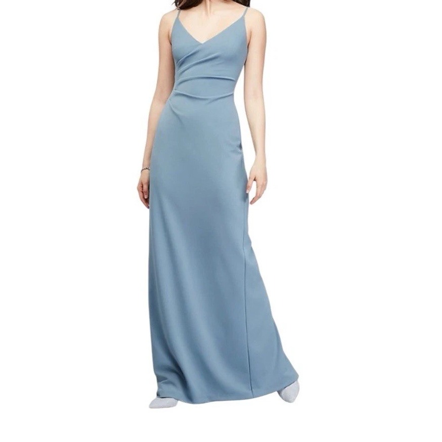 DB Studio Maxi Dress Women 12 V-Neck Spaghetti Strap Stretch Party Wedding New