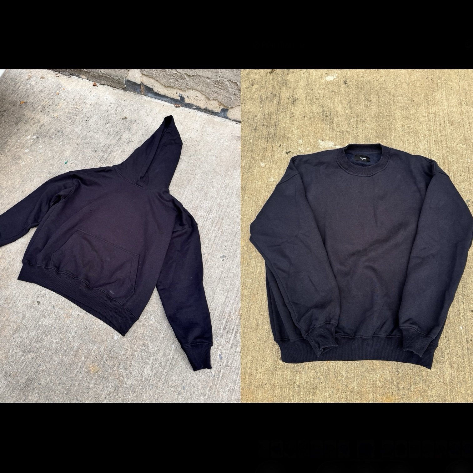 Hours Collection Hoodie and Crewneck bundle black
