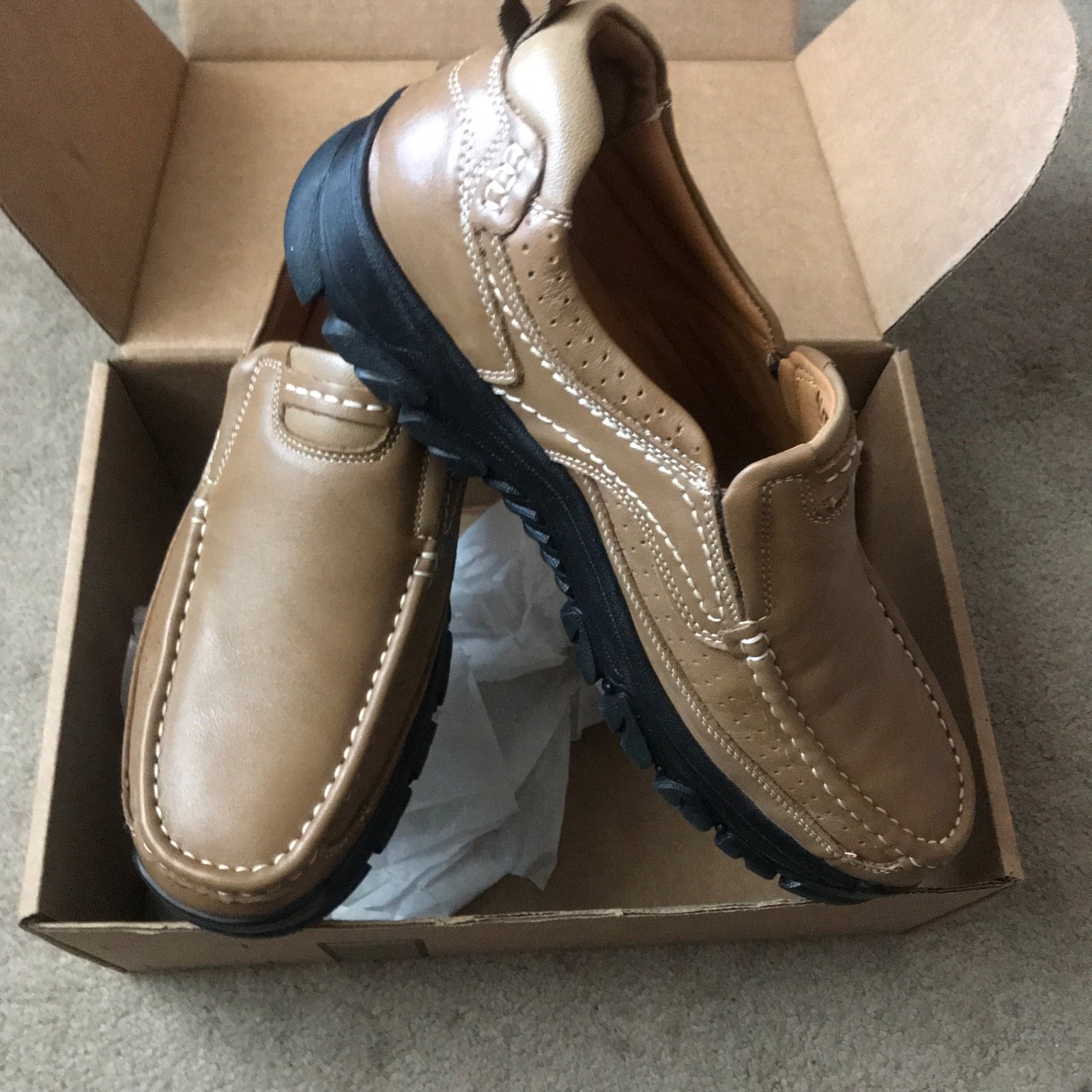 ALITIKAVIC Mens Slip On Casual Shoes Geniune Leather Comfortable Walking Loafers