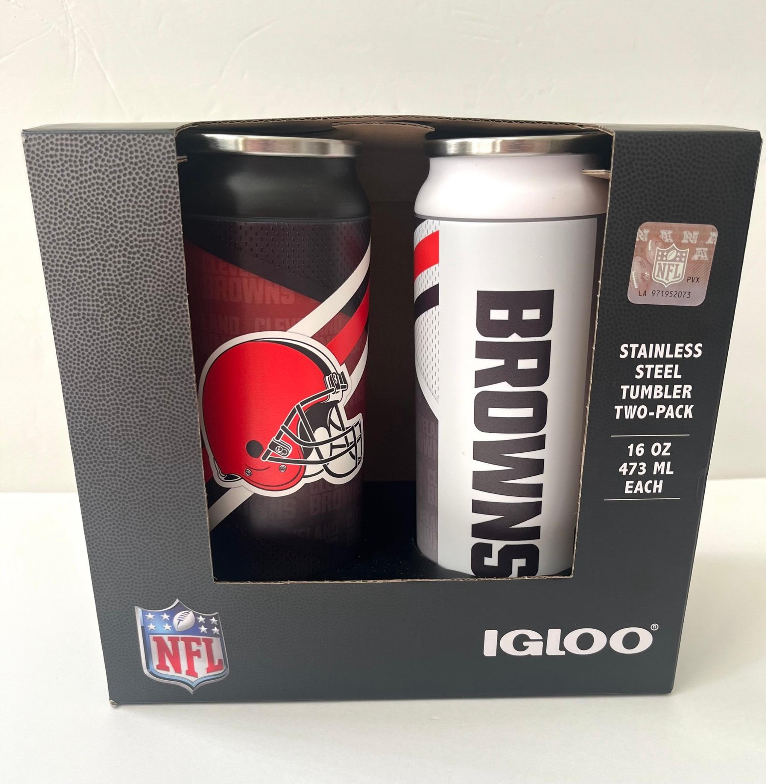 NEW Igloo Browns NFL Stainless Steel Cans