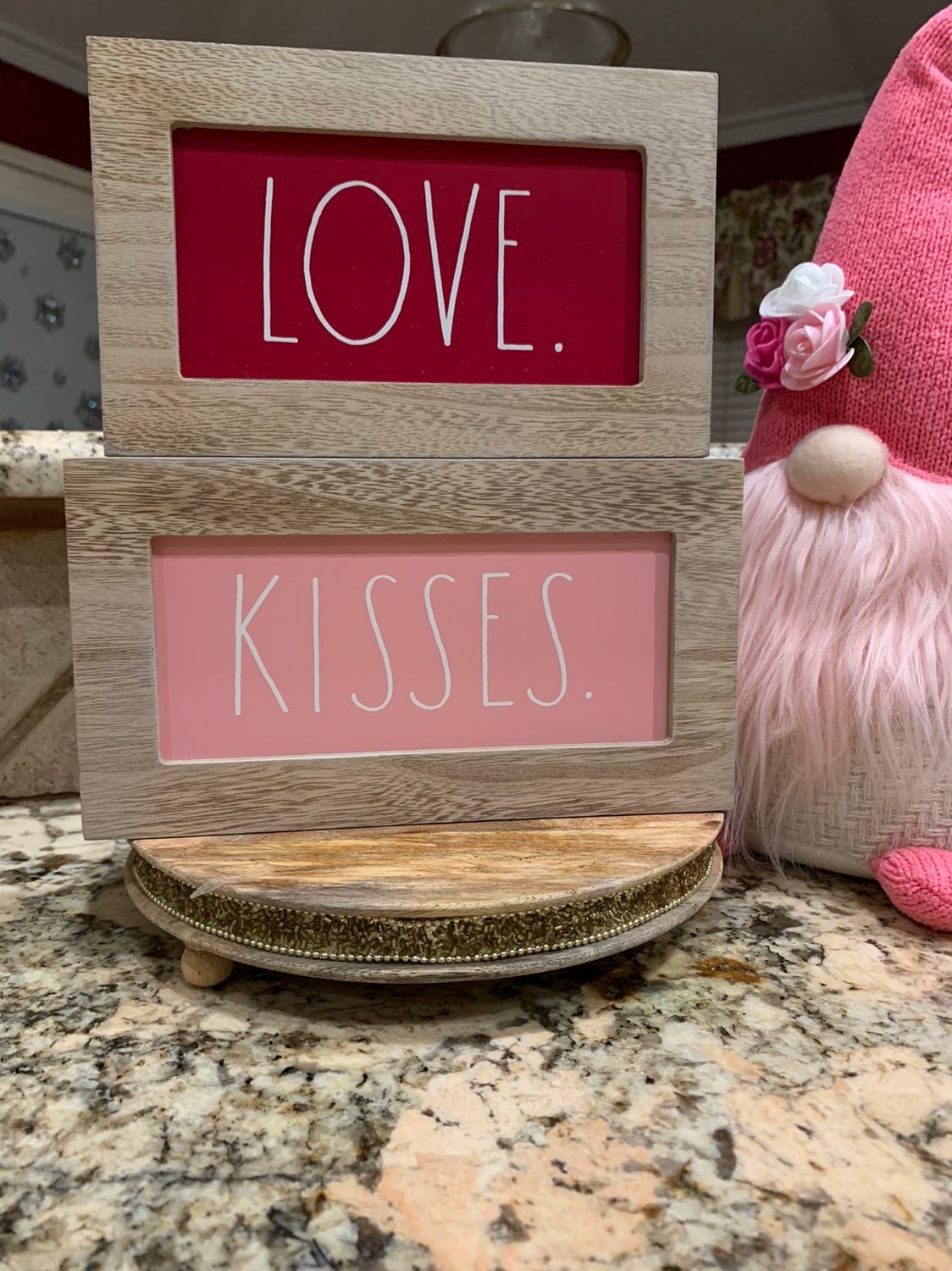 Rae Dunn valentines LOVE & KISSES