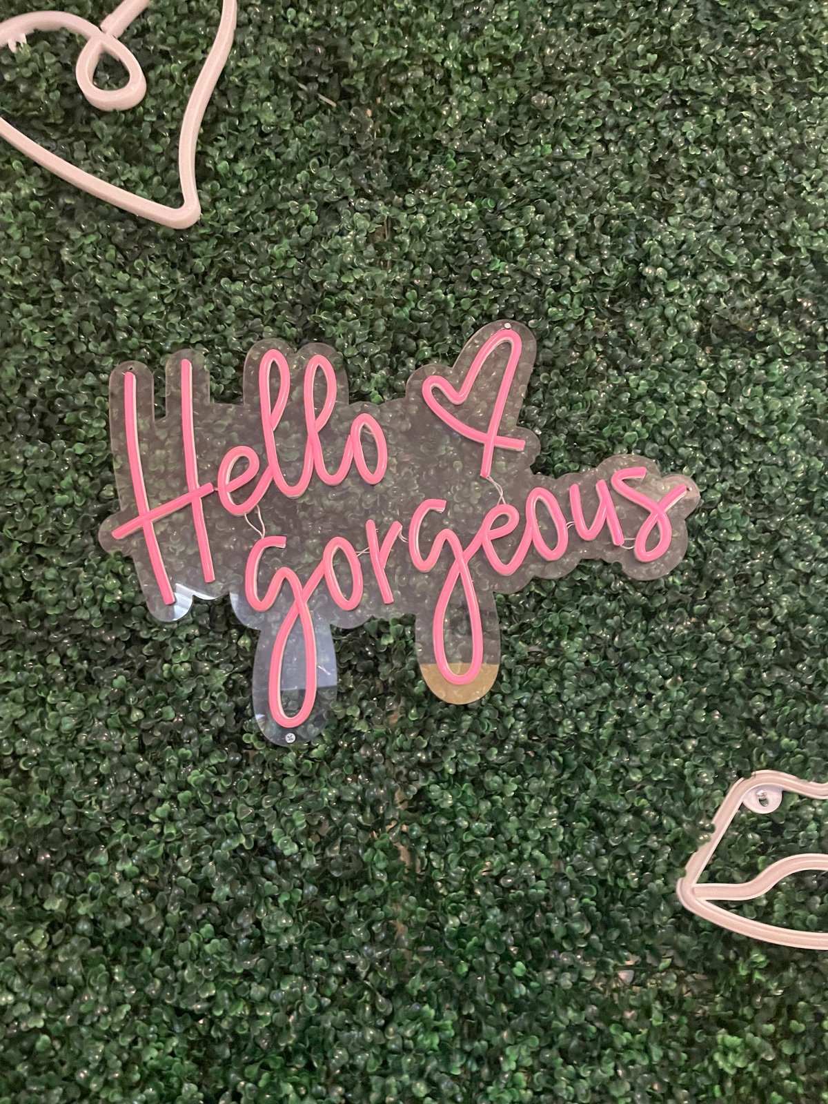 Hello Gorgeous neon sign