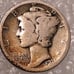 Rare KEY DATE 1921 SILVER Mercury Dime Toned Natural USA Genuine SILVER