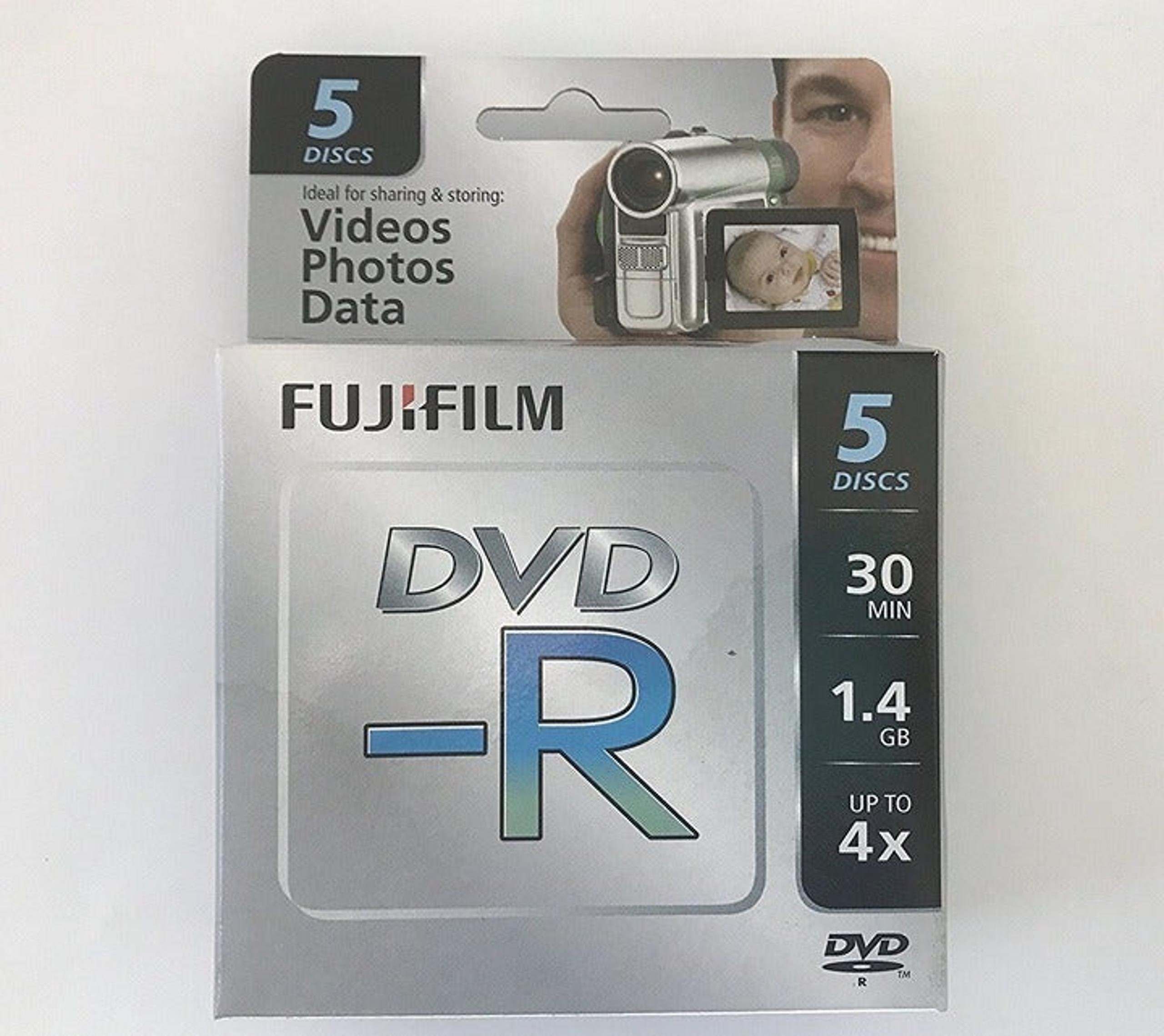 Fujifilm Media 25302444 Mini DVD-R Camcorder 1.4 GB / 30 Min 4X, 5 Discs