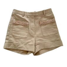 3.1 Phillip Lim Womens Sz 2 High Waisted Tan Flat Front Short Shorts