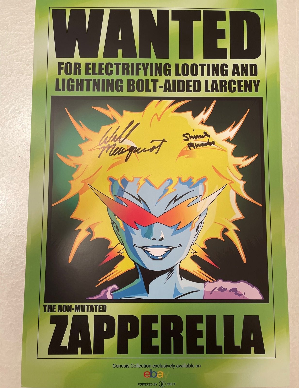 NYCC 2022 Slam-Girl Zapperella Wanted Poster - Signed Exclusive 11x17