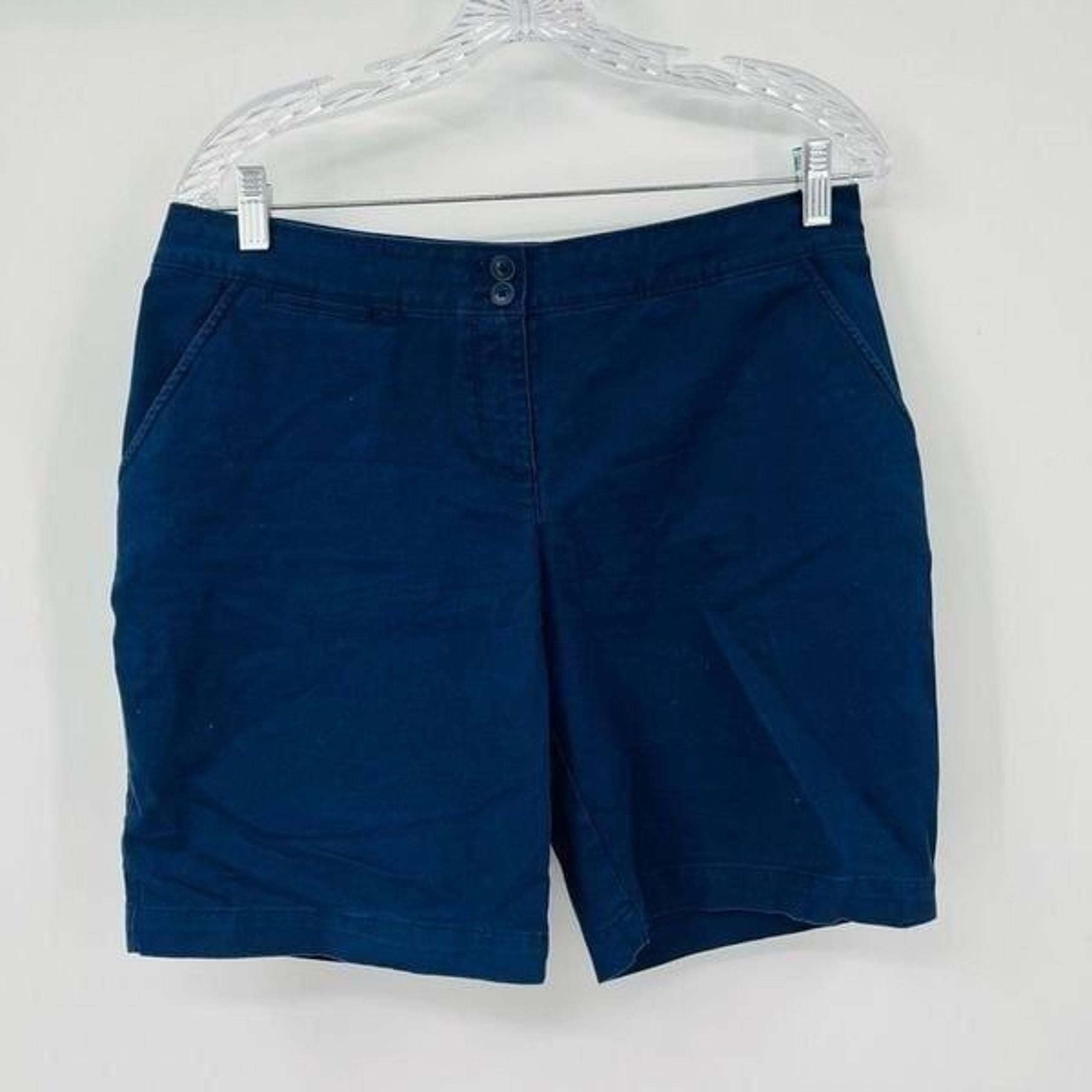 Tommy Bahama Womens Flat Front Chino Shorts Navy Blue Size 8