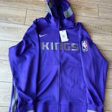Nike Sacramento Kings Warm Up Hooded Zipper Jacket Purple Men's 2XL DN5456-504
