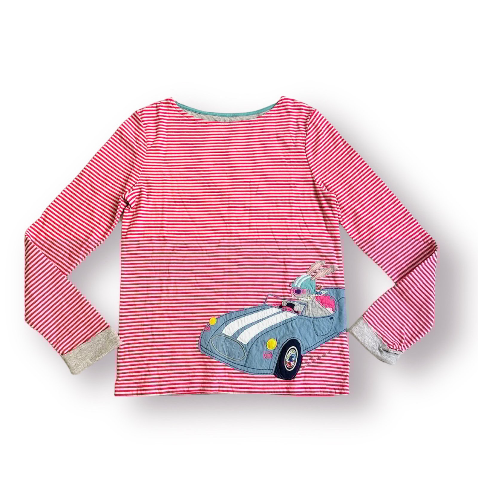 Mini Boden Race Car Bunny Appliqué Tee Size 13-14 Years