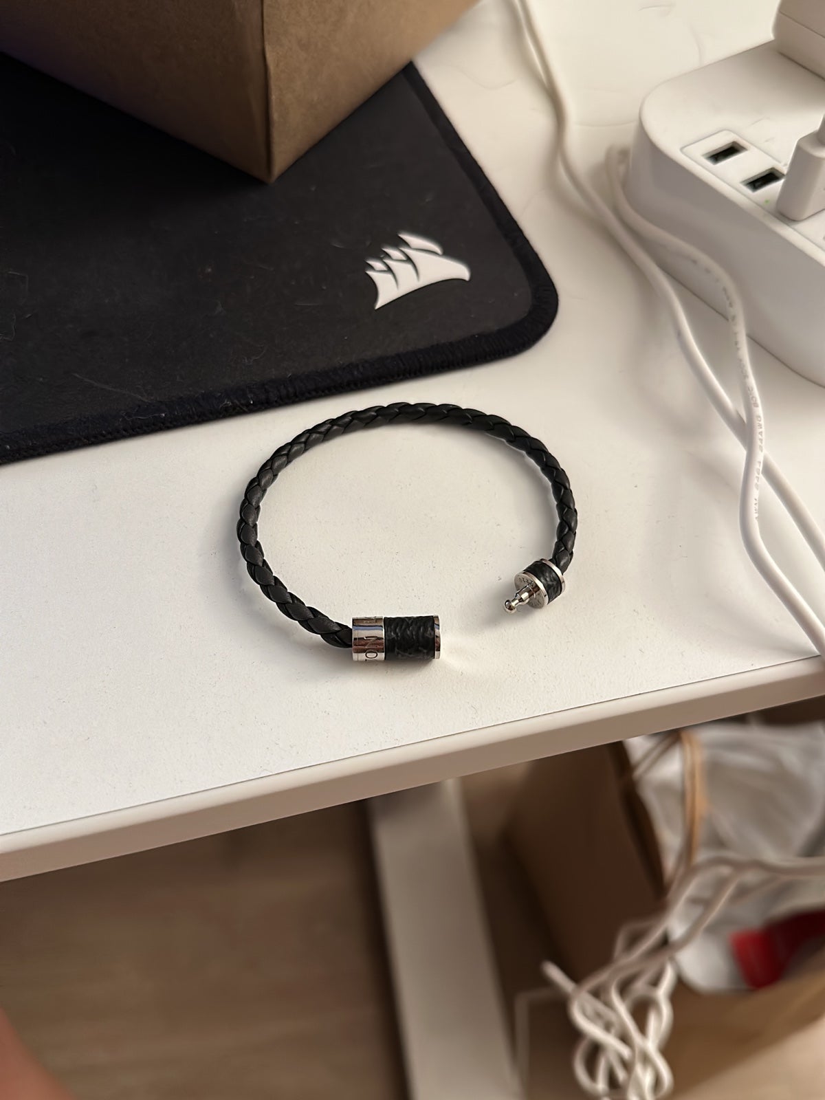 LOUIS VUITTON M6588 Braid It Monogram Eclipse Bracelet