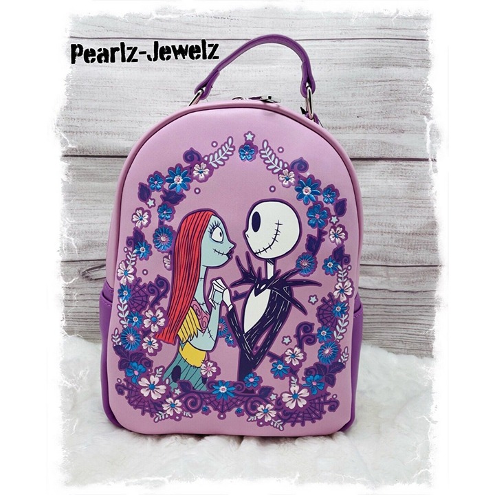 Loungefly Nightmare Before Christmas NBC Jack Sally Spring Purple Backpack
