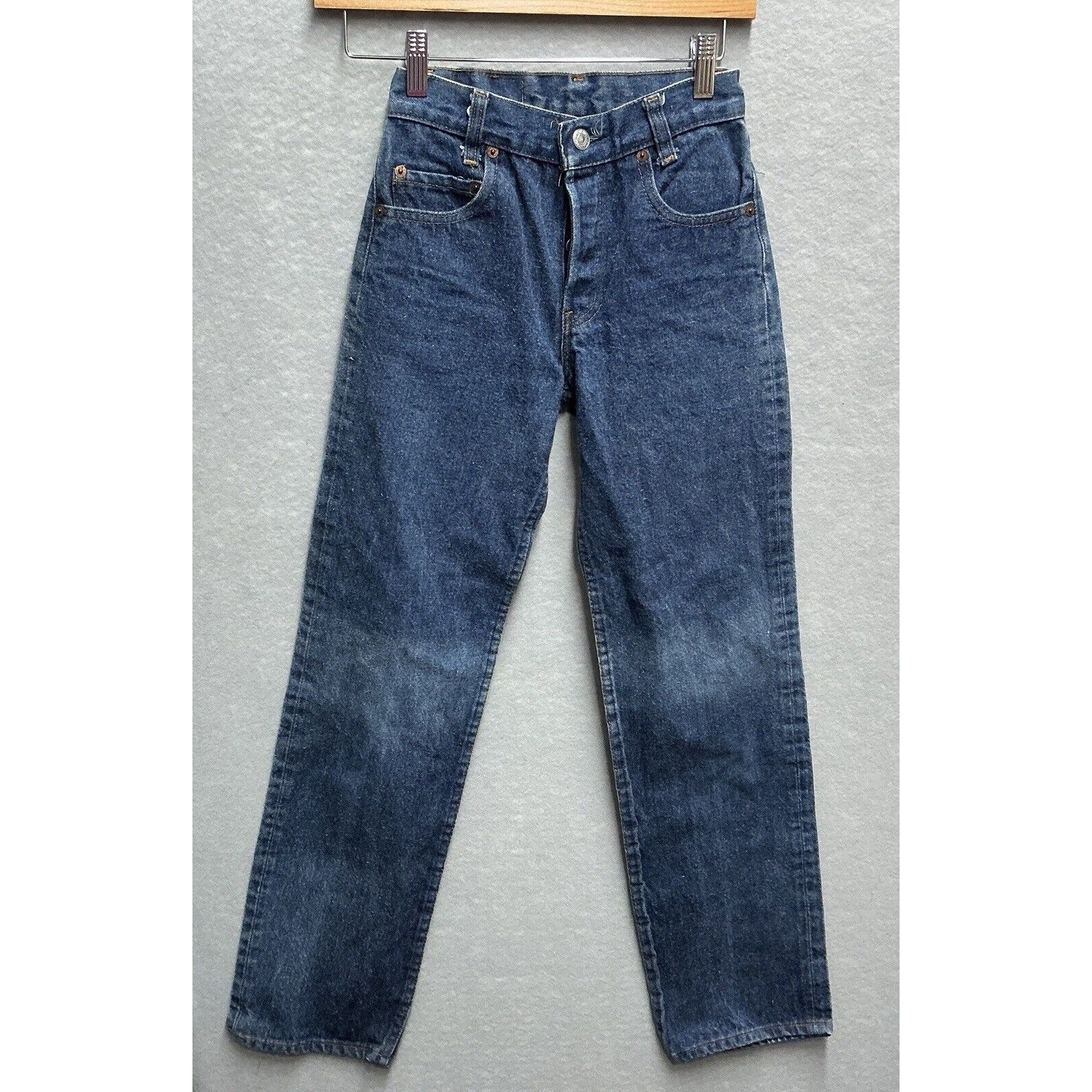 VTG Levis 701-0117 Student Fit Woman’s Jeans 25X32 Blue Denim 80s USA *24x30