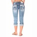 Grace In LA Mid Rise Cuffed Cropped Capri Stretch Jean 18