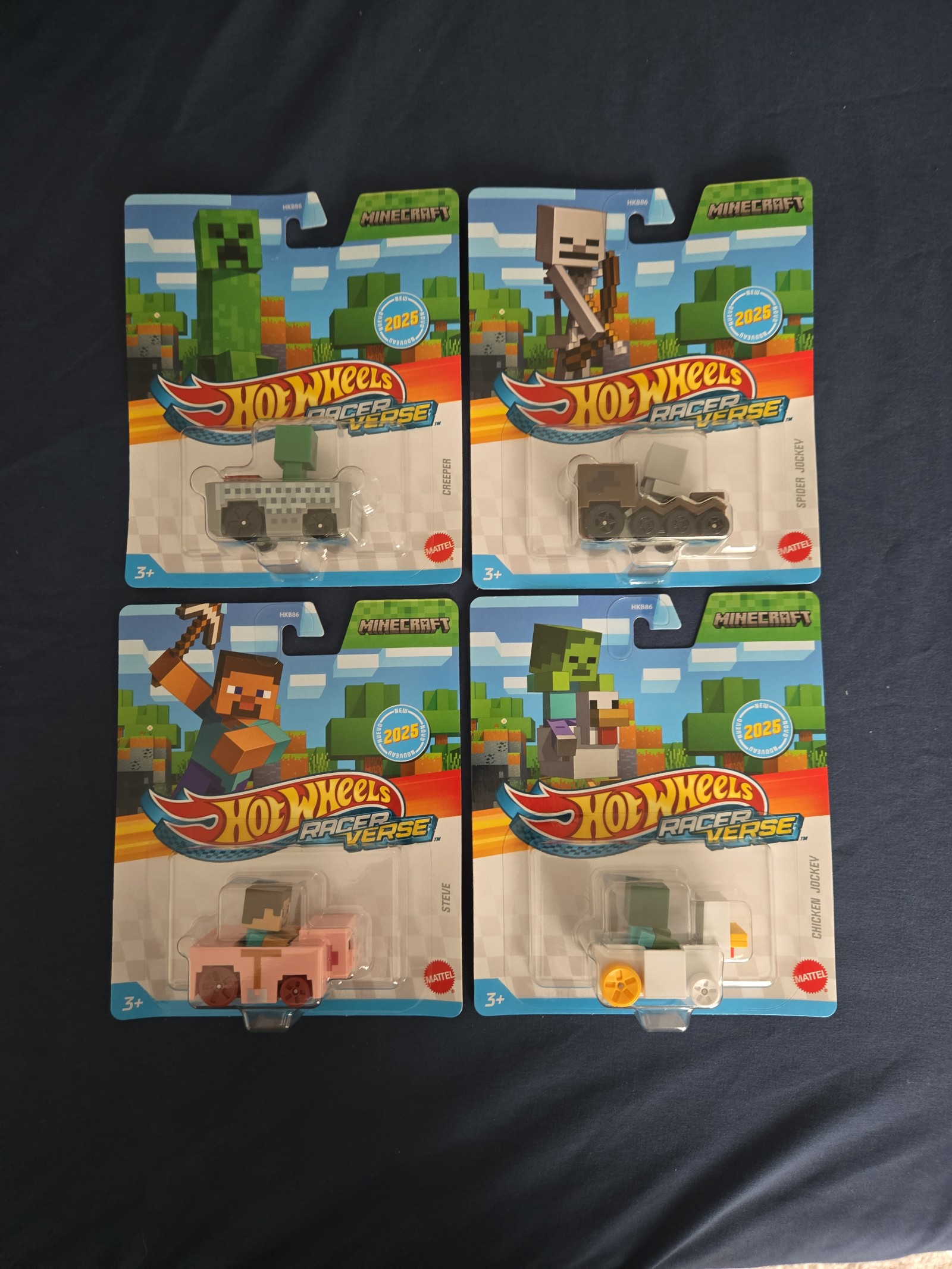 Hot Wheels Racer Verse Minecraft 2025 (Lot of 4)