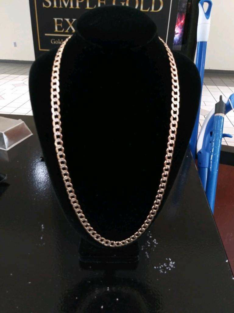 10k gold curbed link mens necklace
