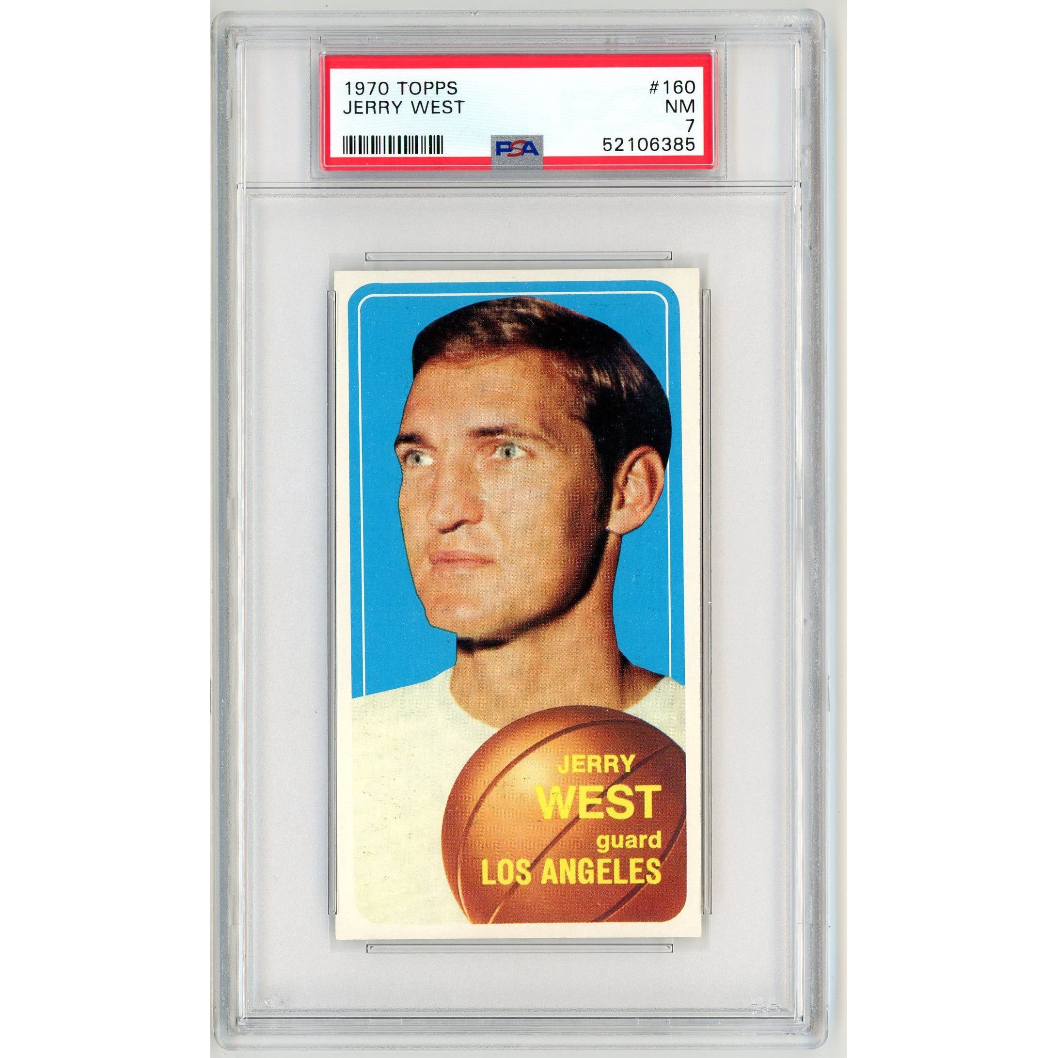 Graded 1970 Topps Jerry West #160 Card PSA 7 Near