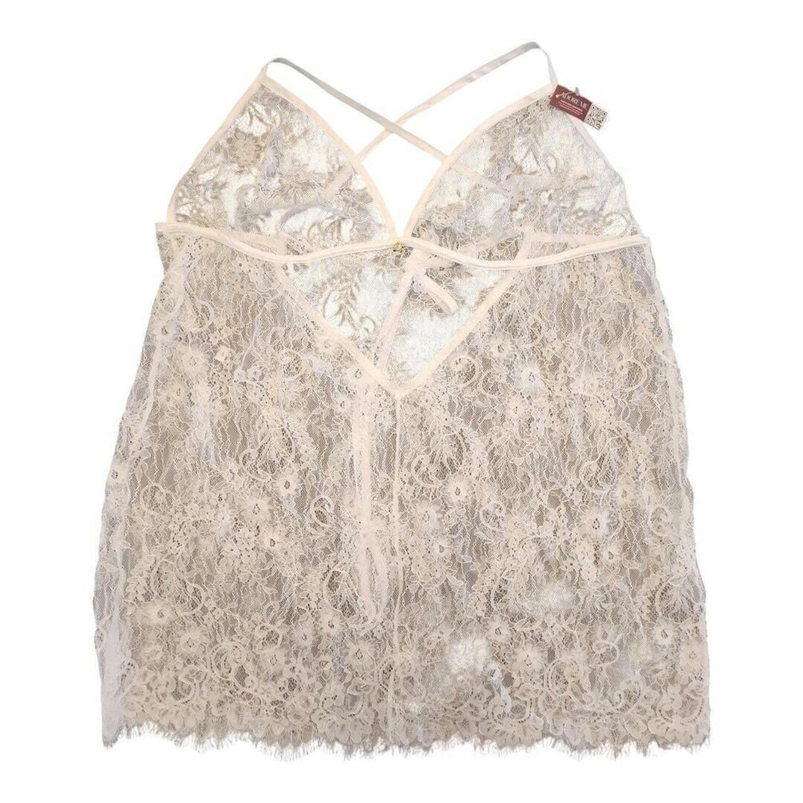 Adore Me Women's Plus Addison Unlined Babydoll Size 2X NWT White See-through