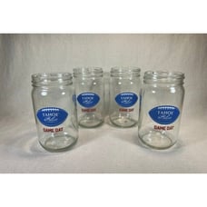 Tahoe Blue Vodka “Game Day” advertising x4 MASON JAR GLASSES 12 OZ cocktail beer
