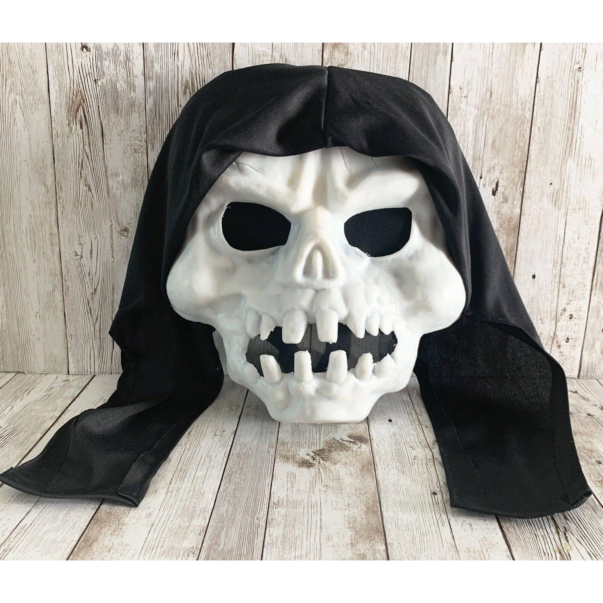 Vintage Fun World Div Halloween Mask Item #9211 Skull Face Glow in the Dark