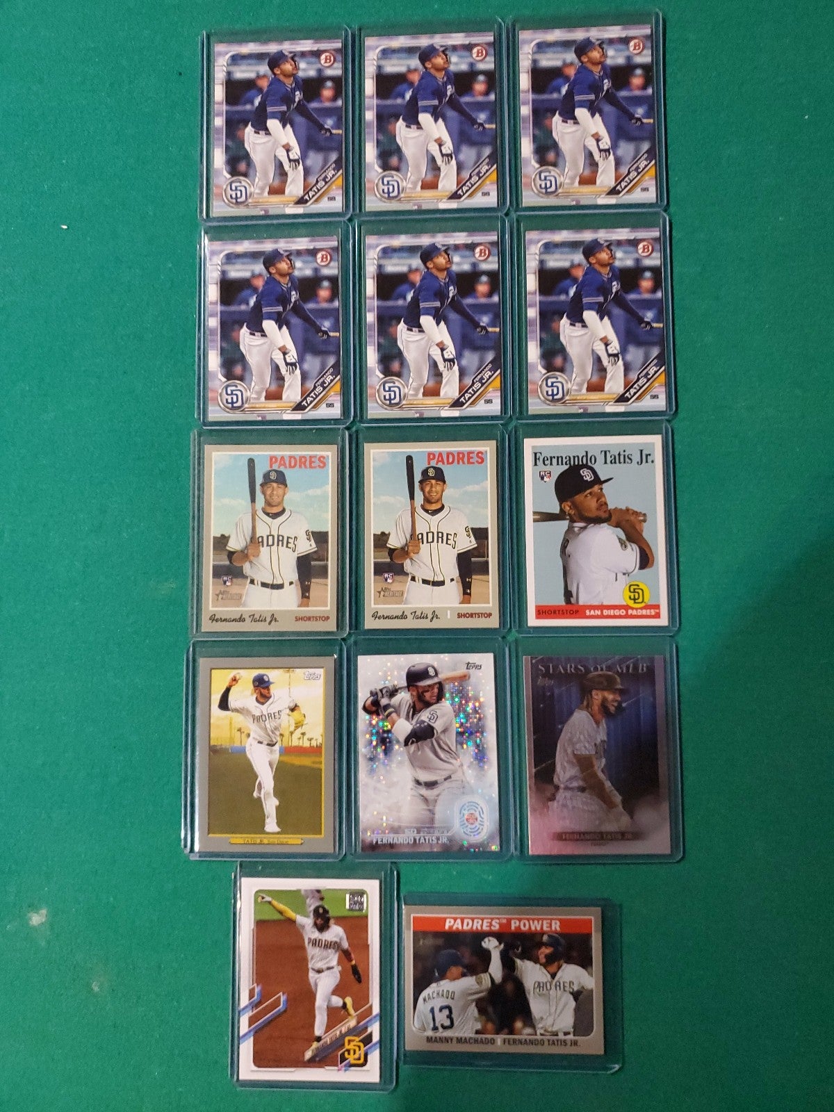 FERNANDO TATIS JR 2018-19 ROOKIE CARD LOT OF 14 PACK FRESH CARDS 9 RC